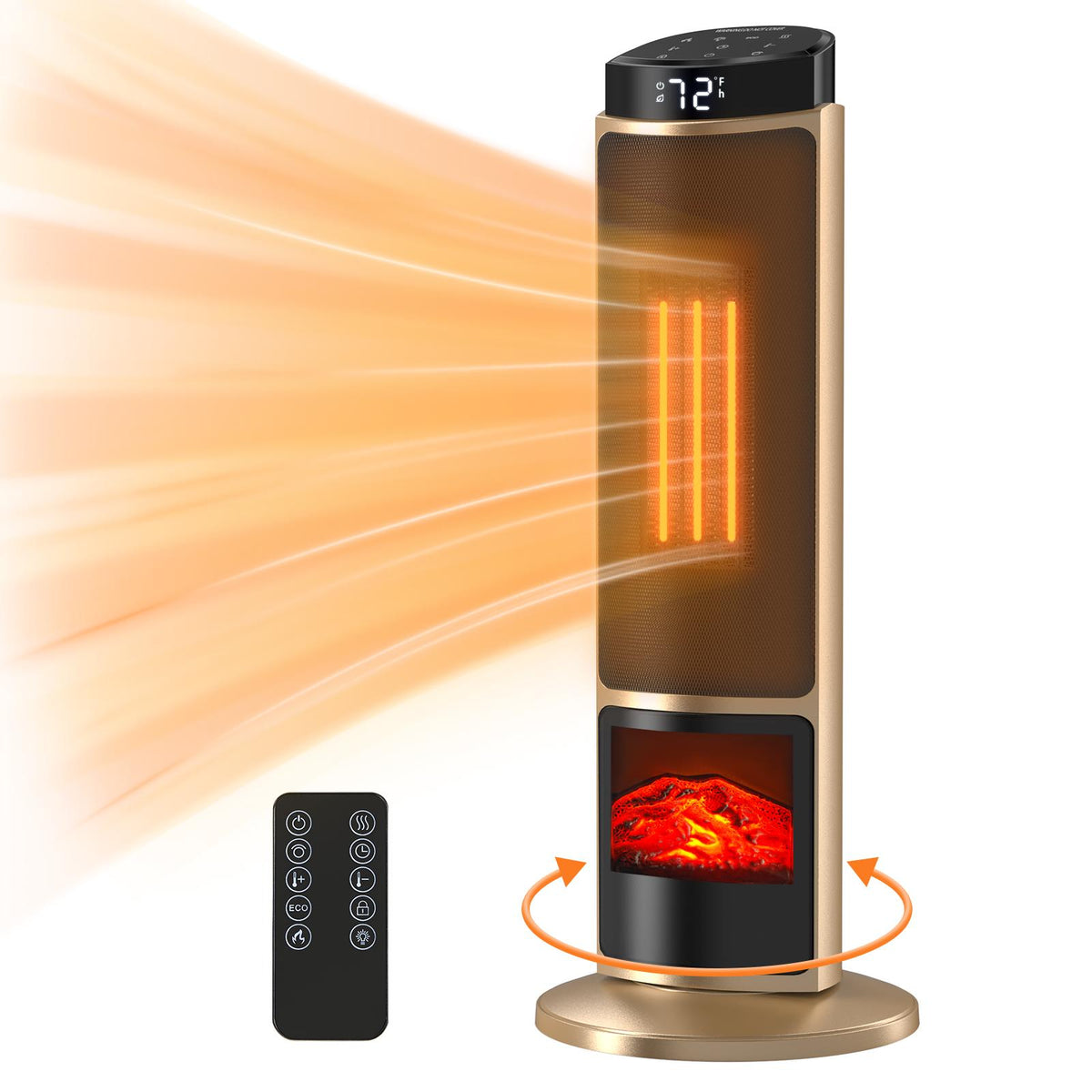 23 Inch Portable Indoor Space Heater with 7 Light Colors