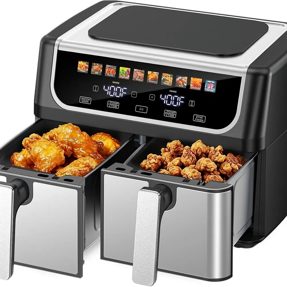 9.5 Quart Dual Basket Air Fryer With Independent Temperature Control