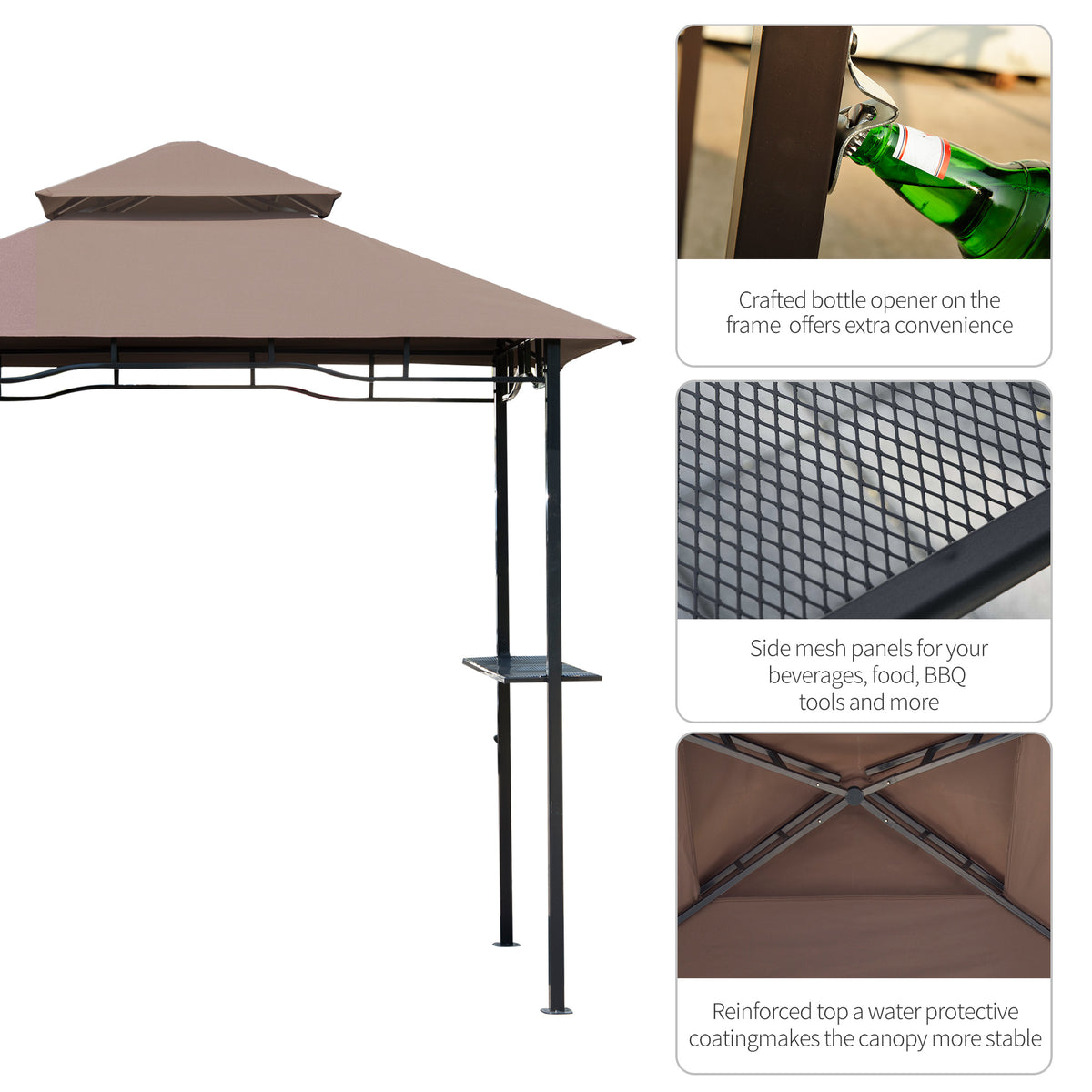 8 X 5 Grill Gazebo With Double Roof