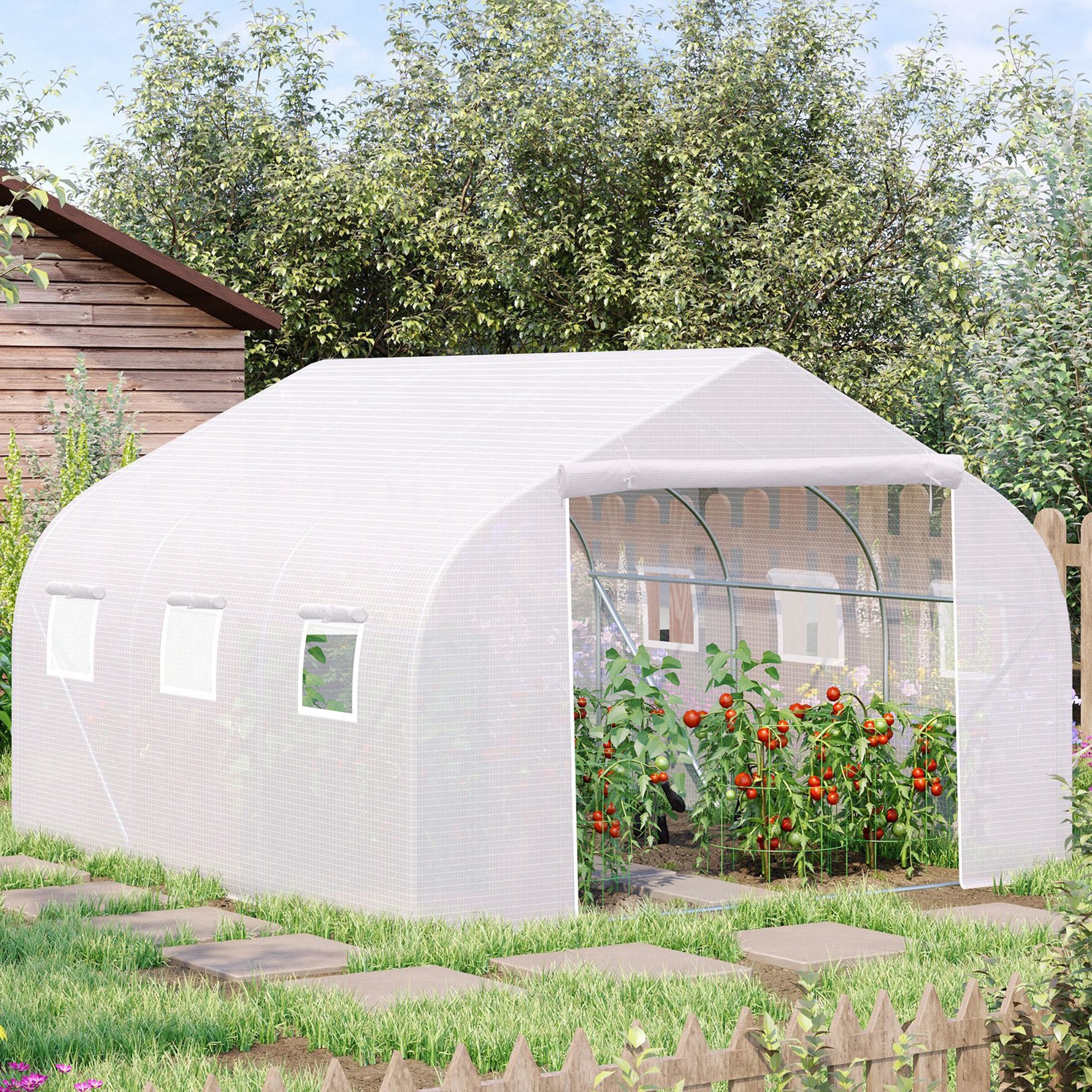 11.5x10x6.5 Walk-in Greenhouse with Roll-up Windows