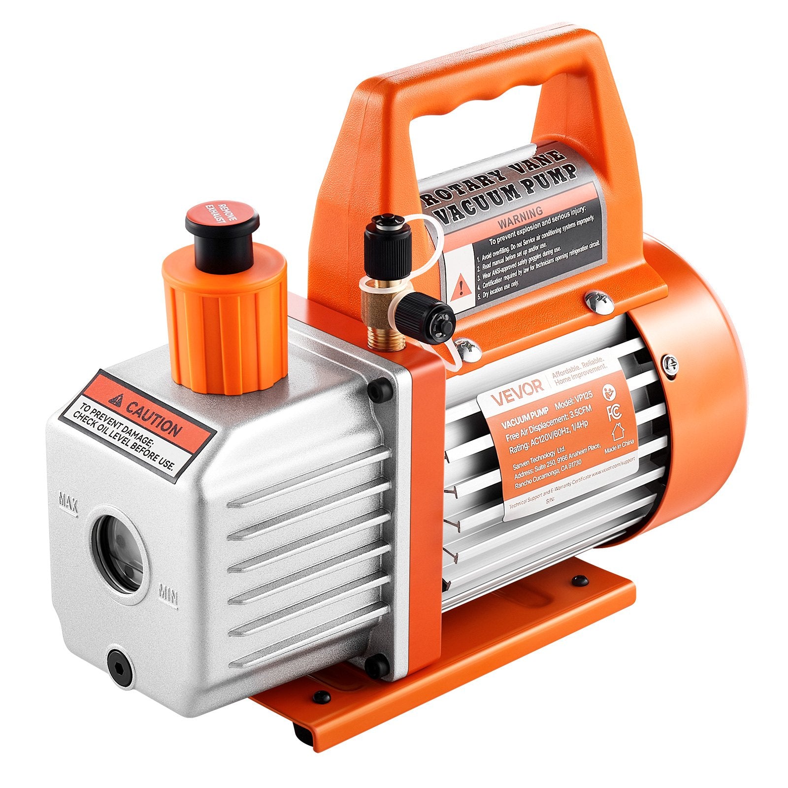 3.5 CFM Single Stage Rotary Vane AC Vacuum Pump