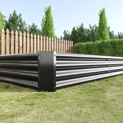 Metal Raised Garden Bed 7.6x3.7x0.98ft Black