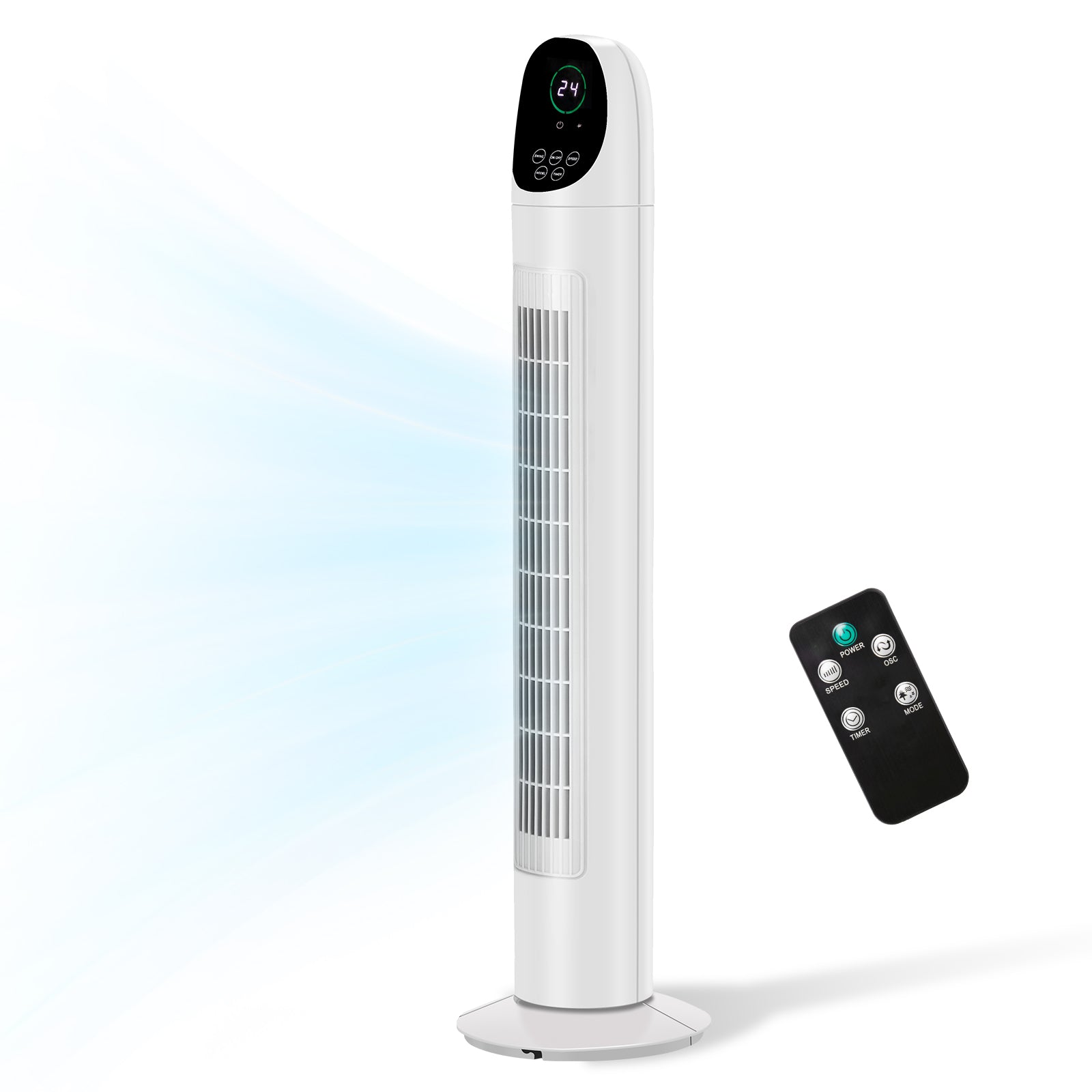 34 Inch Tower Fan with Remote Control & LED Display