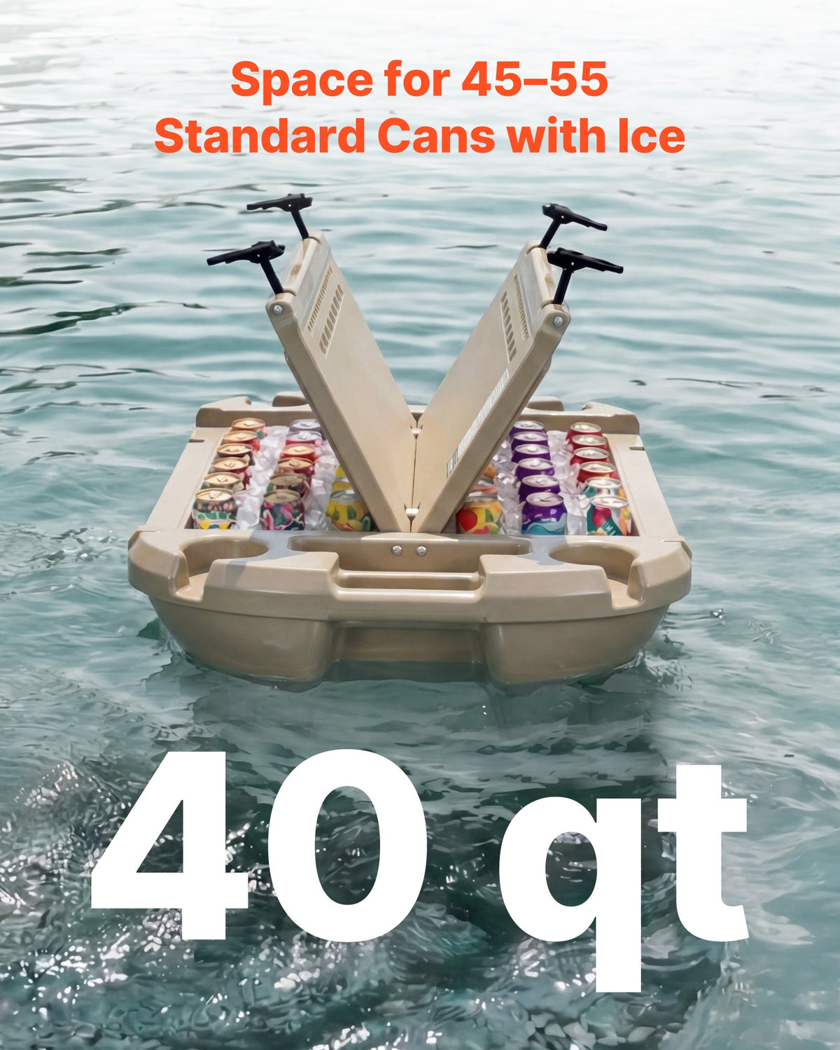 40 Qt Floating Cooler with Dry Storage & Tow Rope
