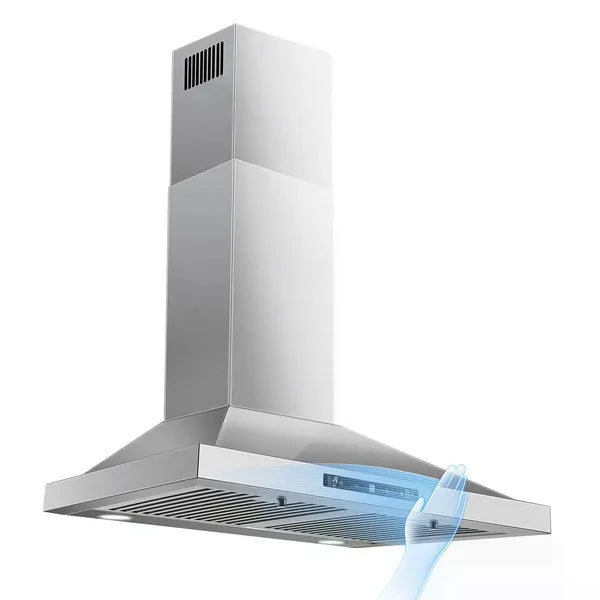24 Inch Stainless Steel Wall Mount Range Hood, 450CFM