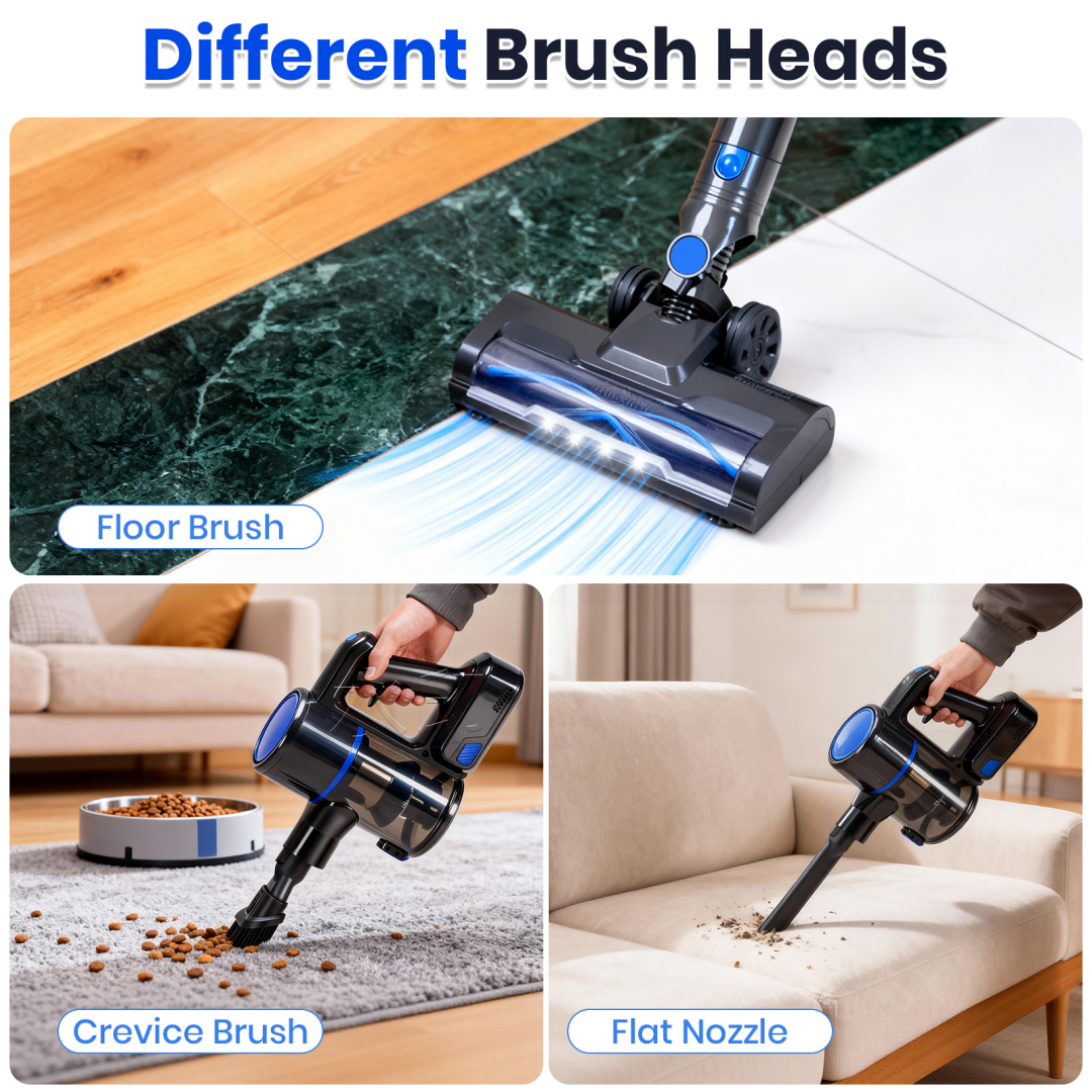 Cordless Stick Vacuum Cleaner with LED Light