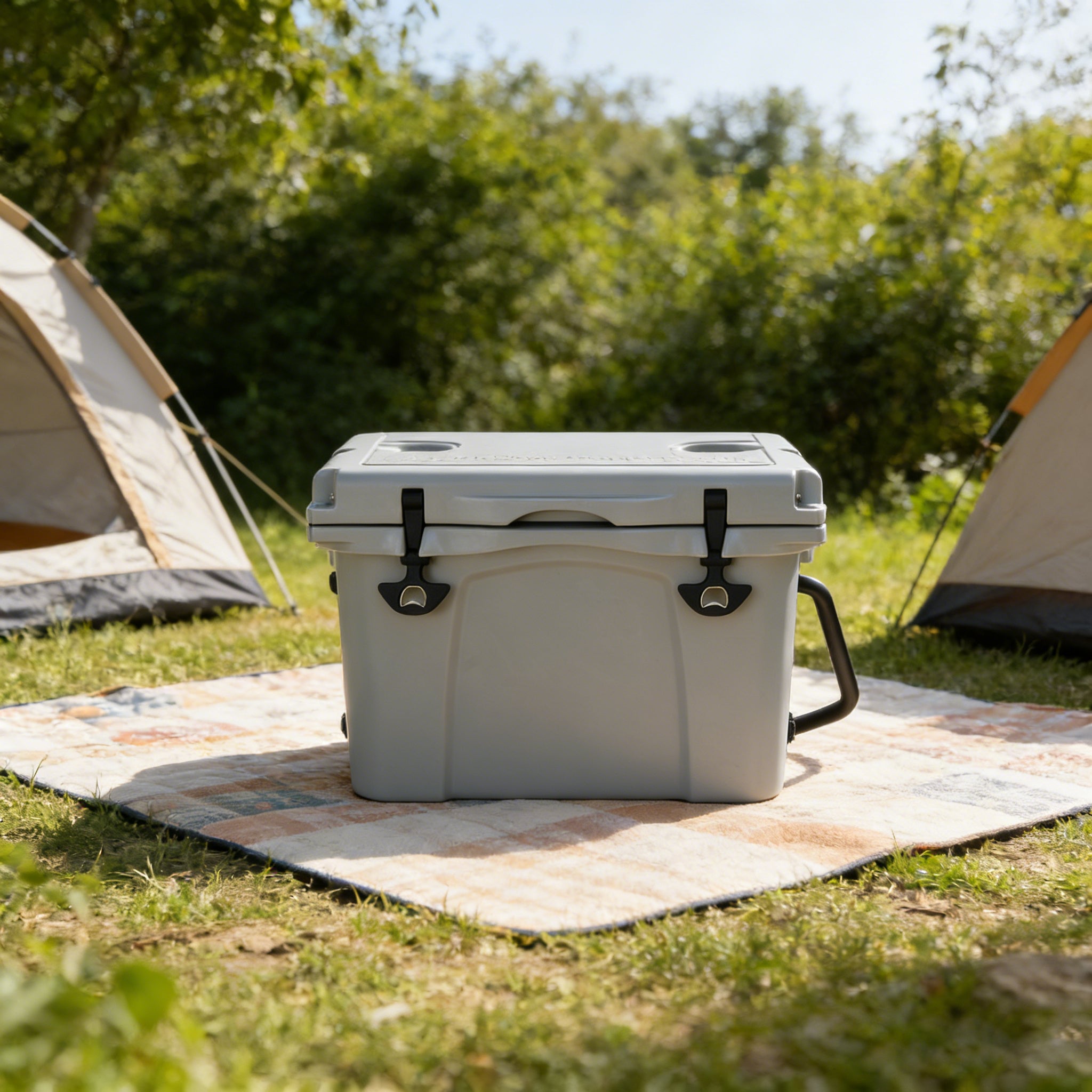 25QT Portable Hard Cooler with Cup Holders and Bottle Opener