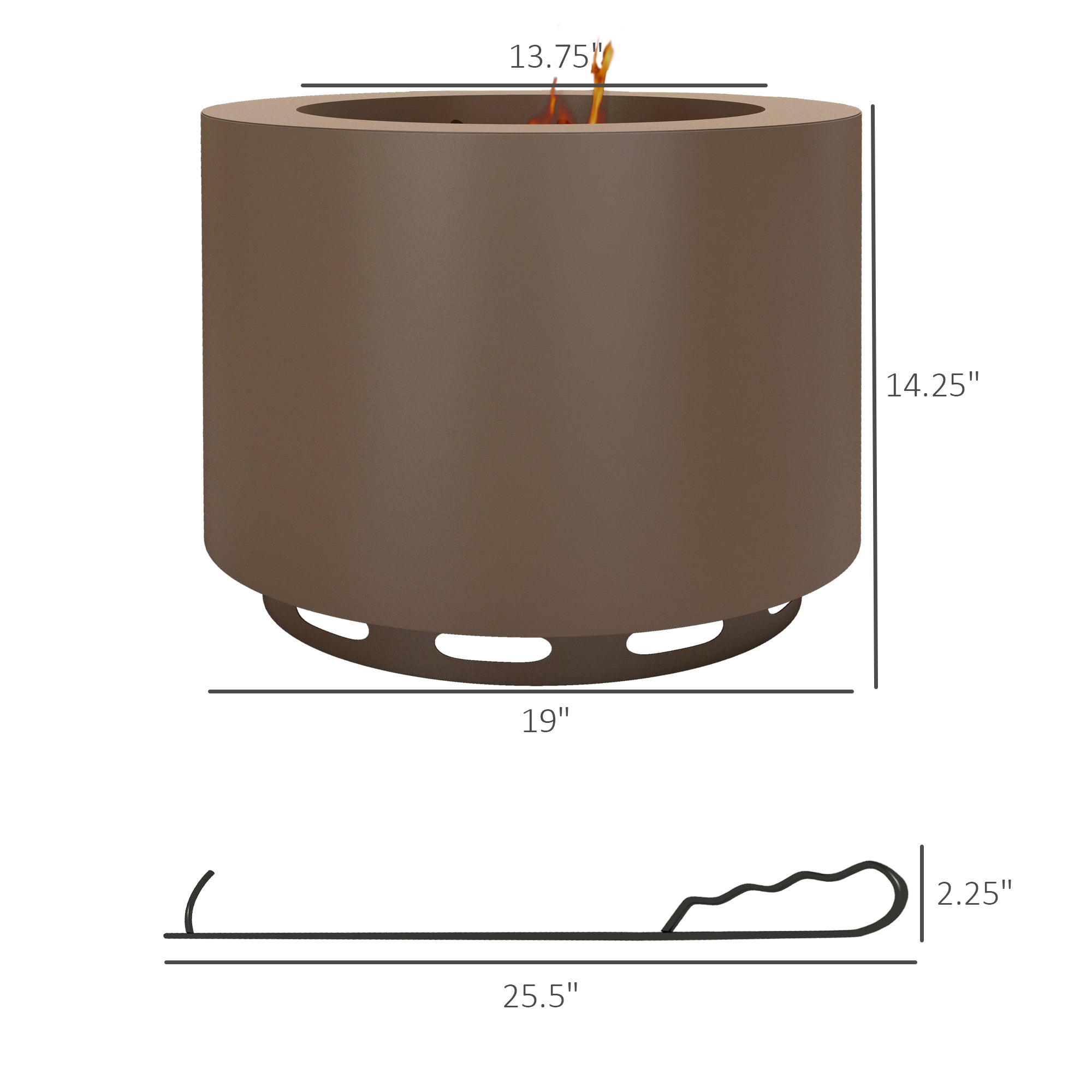 Smokeless Steel Fire Pit with Poker for Camping