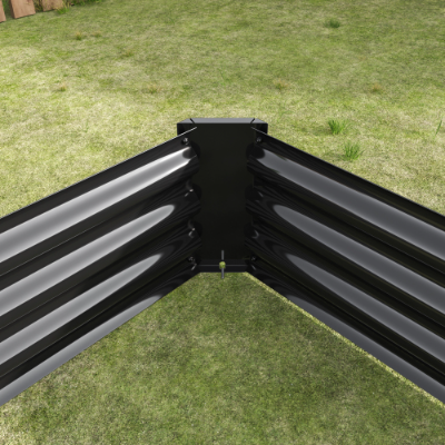 Metal Raised Garden Bed 7.6x3.7x0.98ft Black