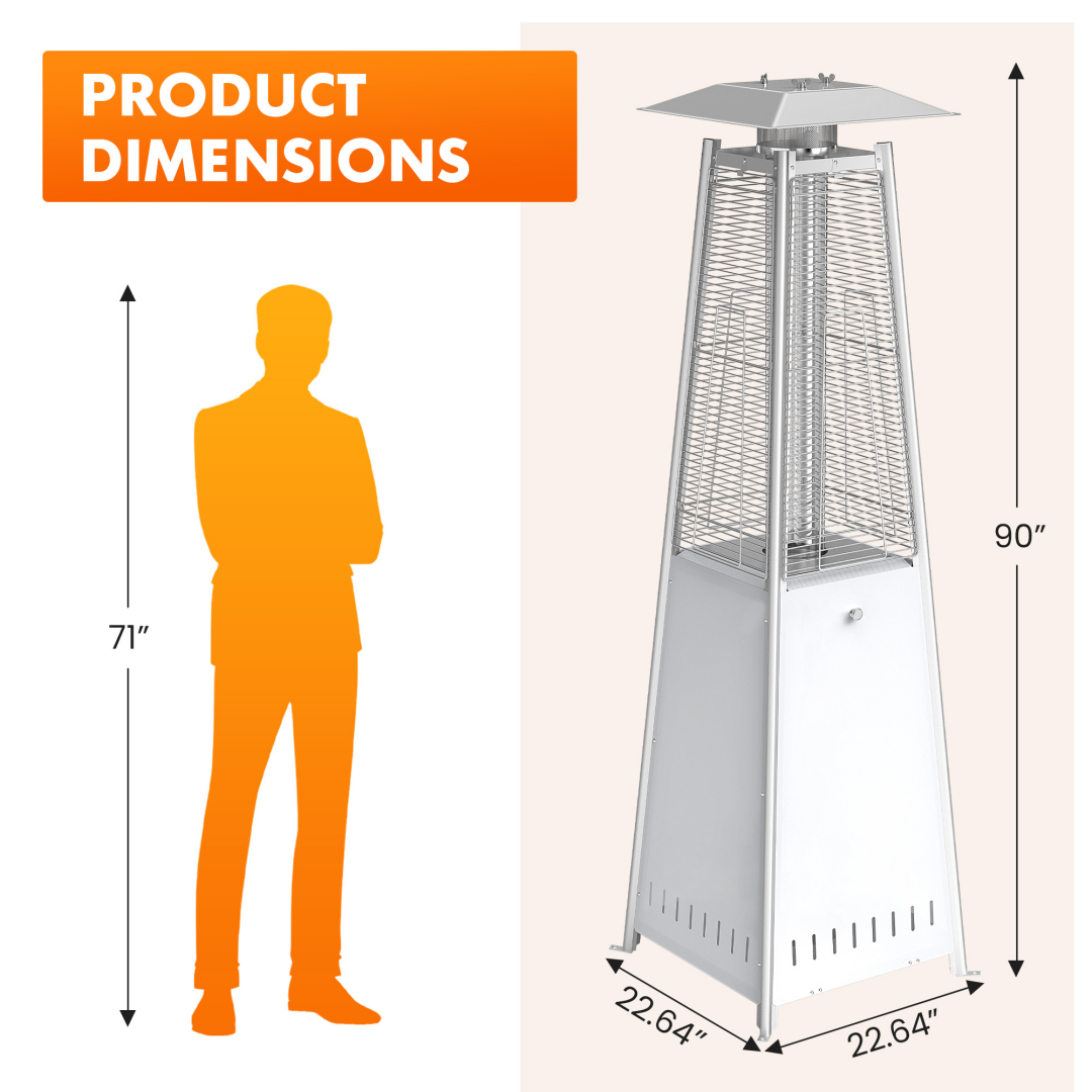 48000 BTU Pyramid Patio Heater With Wheels