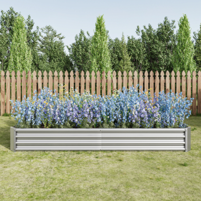 Metal Raised Garden Bed 7.6x3.7x0.98ft Black