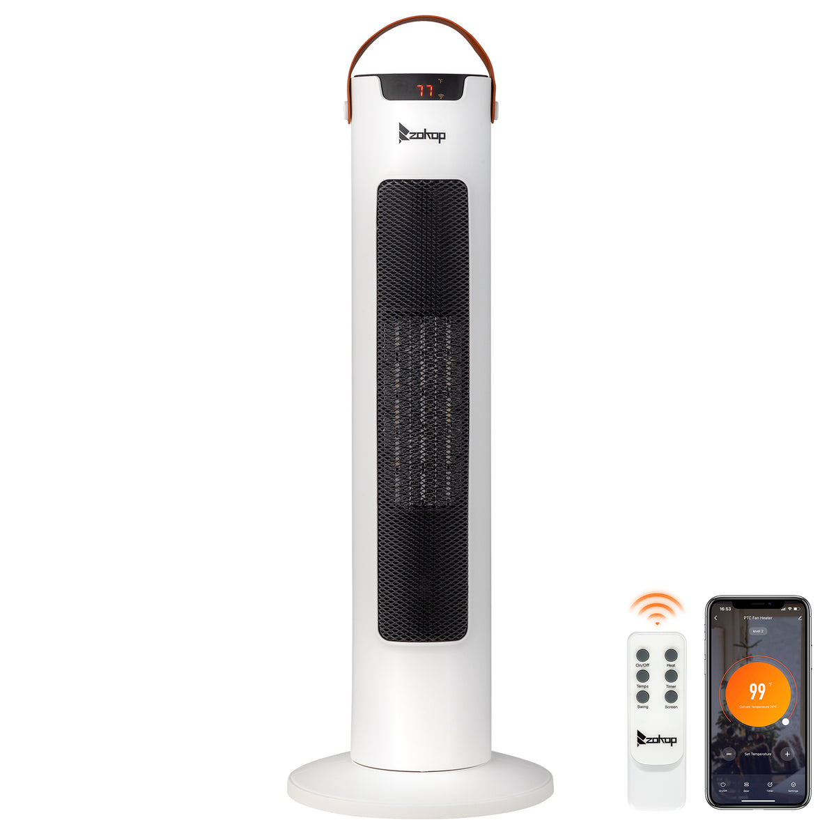 24 Inch Tower Space Heater 1500W Smart WiFi Remote