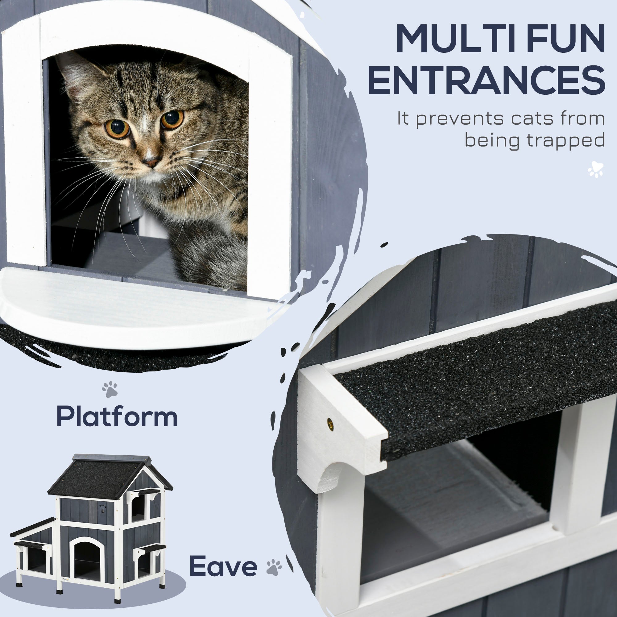 Weather-Resistant Outdoor Cat House with Garden Bed