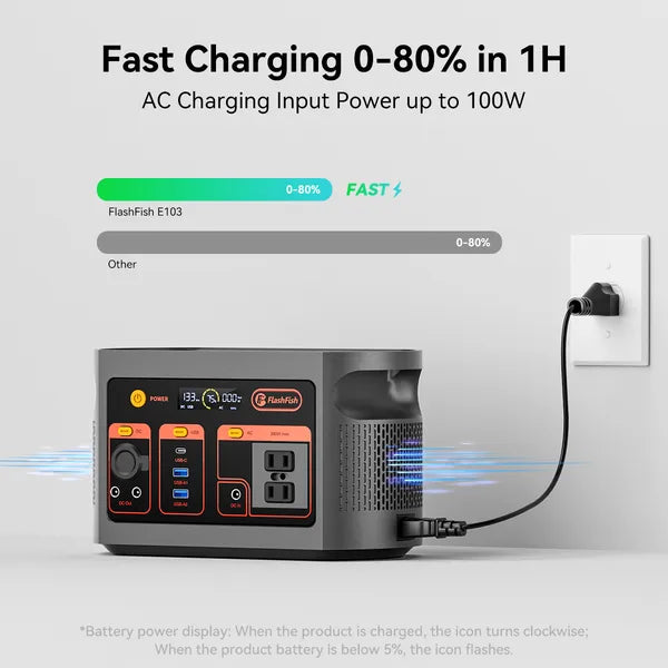 300W Portable Power Station 179.2Wh LiFePO4 Battery