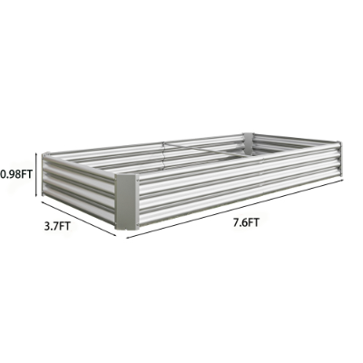 Metal Raised Garden Bed 7.6x3.7x0.98ft Black
