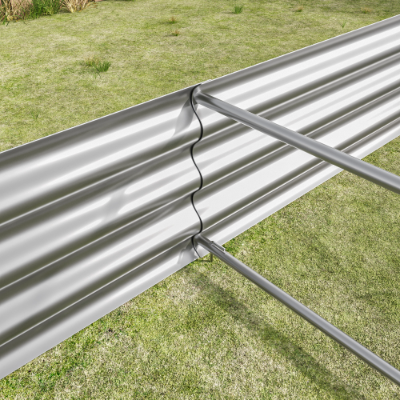 Metal Raised Garden Bed 7.6x3.7x0.98ft Black