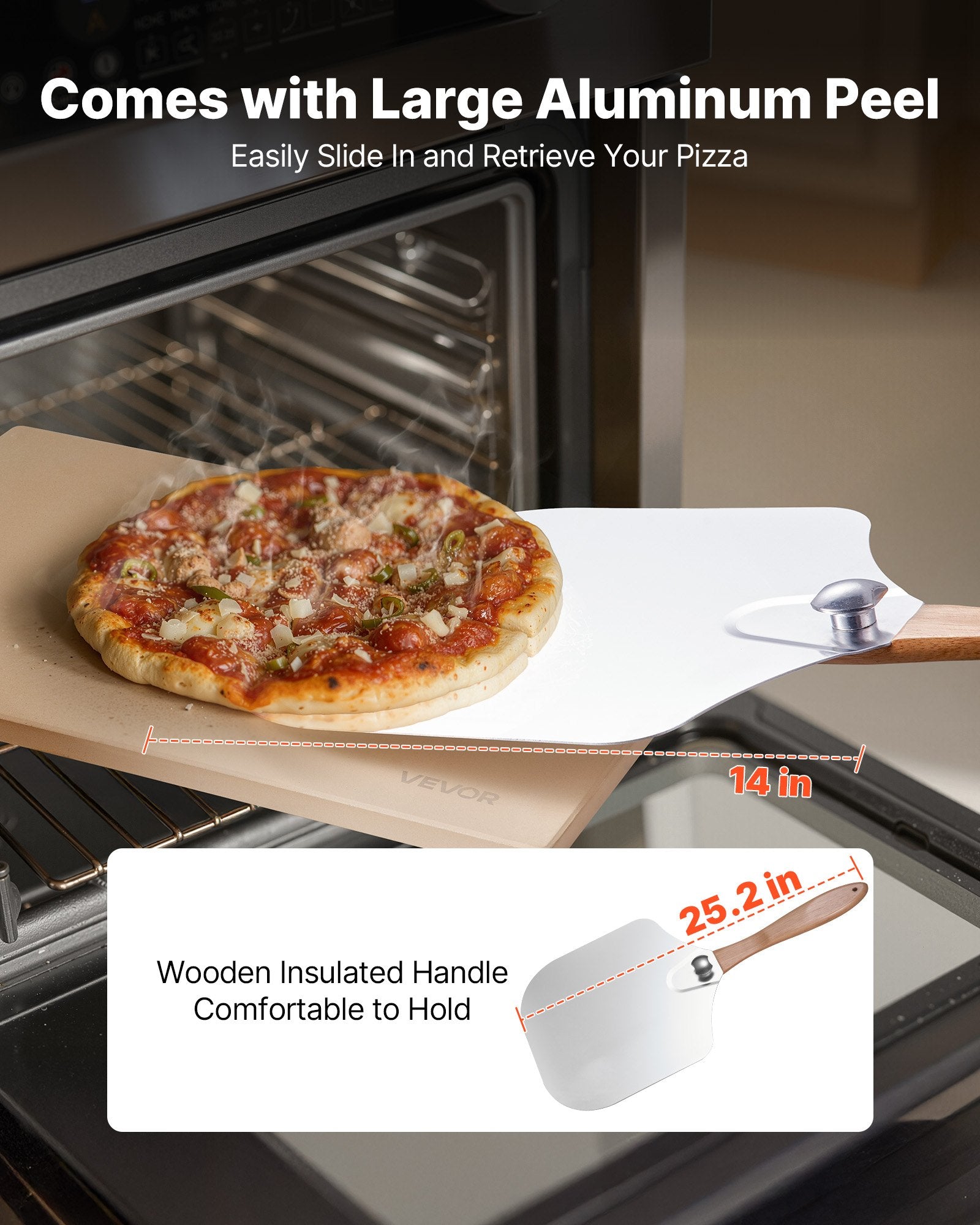 Rectangular Cordierite Pizza Stone 20x14x0.6 In