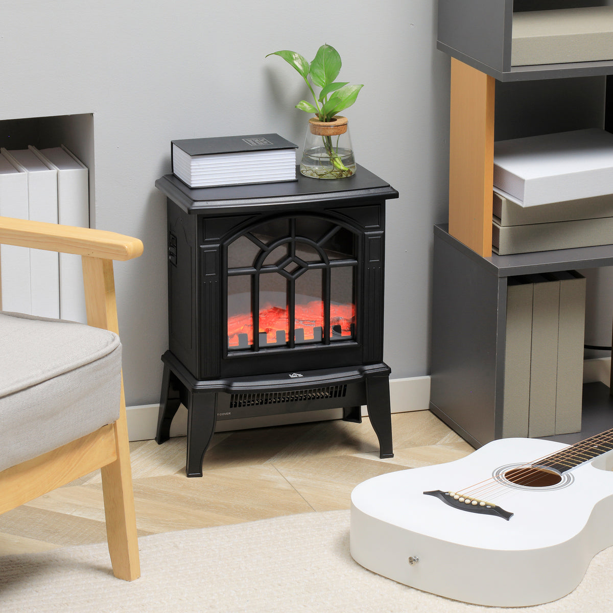 Electric Fireplace Heater with Realistic Flame Effect