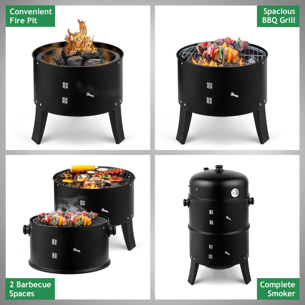 Black Smoked Charcoal Outdoor Oven