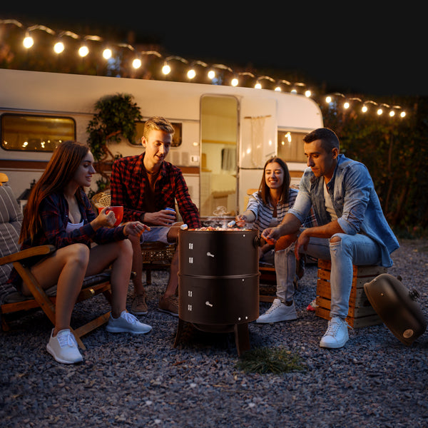 Black Smoked Charcoal Outdoor Oven
