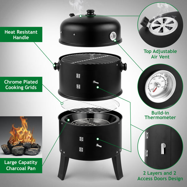 Black Smoked Charcoal Outdoor Oven