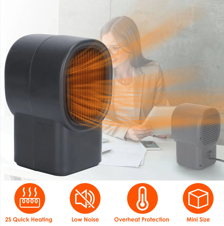 500W Portable Electric Space Heater Mini Desktop Fan Heater Personal