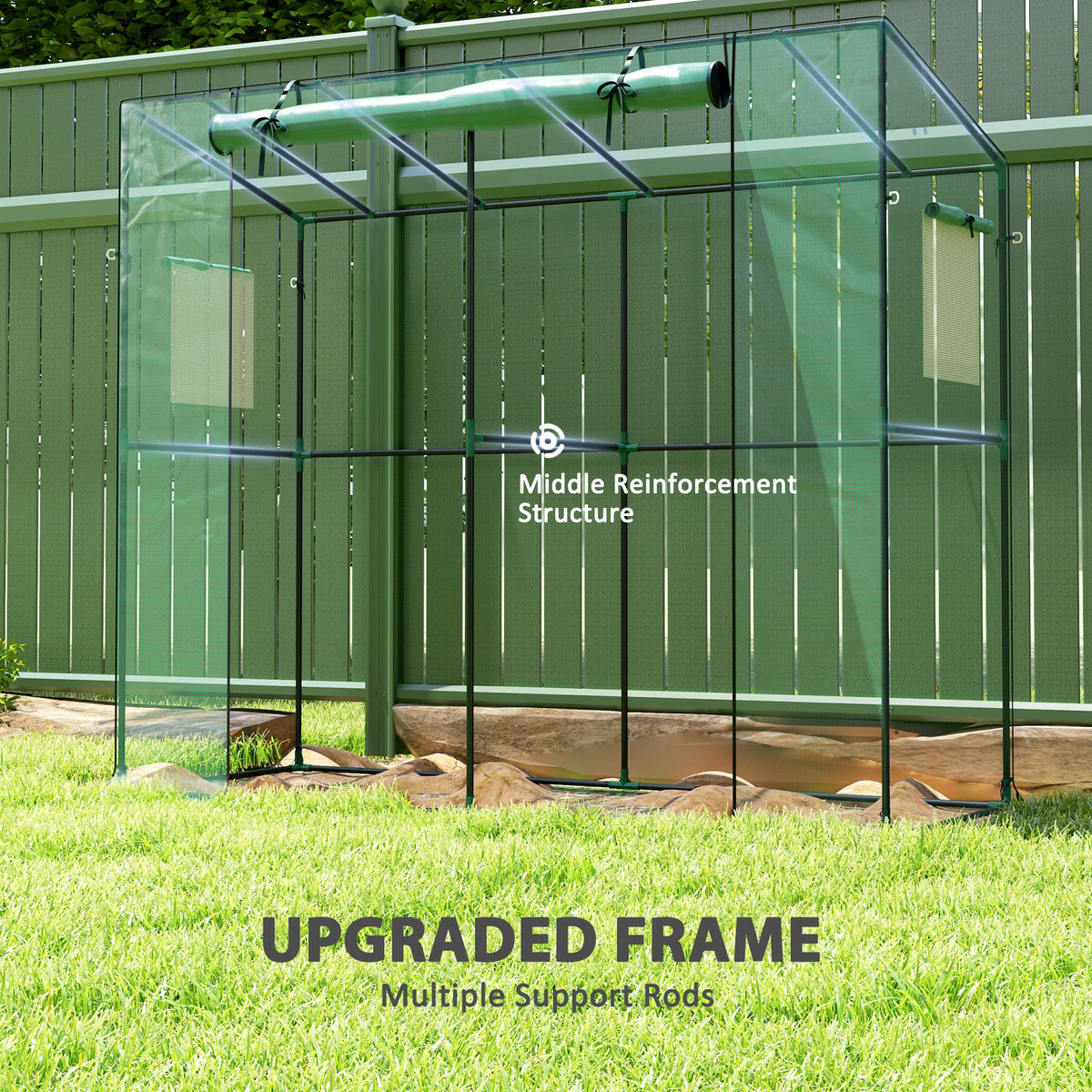 Walk-In Portable Greenhouse 6.6' x 2.5' x 5.6' UV-Resistant