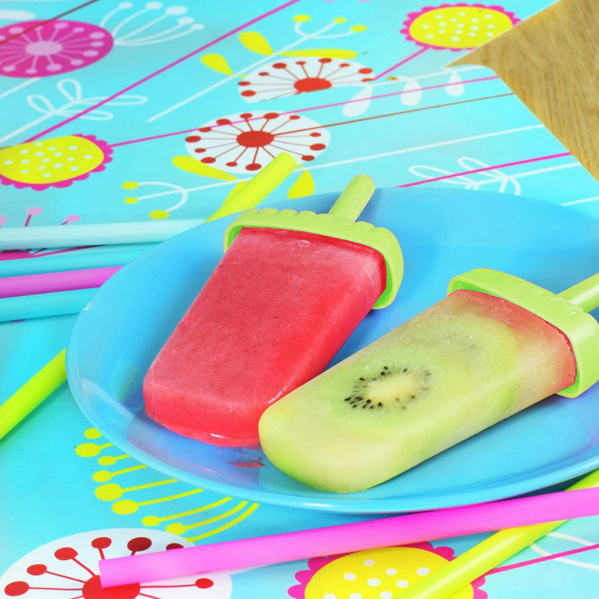 1 Set 6 Cavity Popsicle Molds Reusable Ice Cream DIY Ice Maker Ice