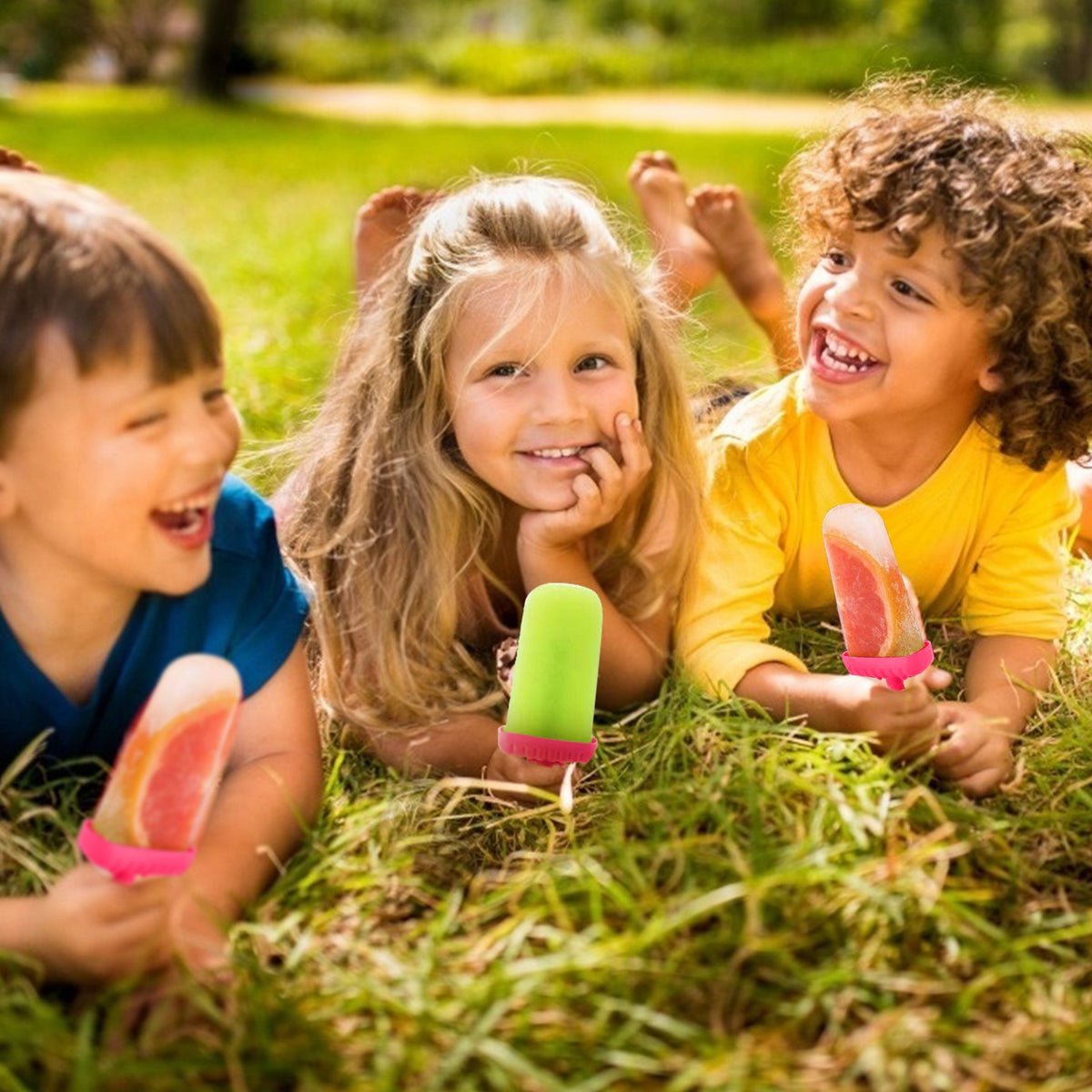 1 Set 6 Cavity Popsicle Molds Reusable Ice Cream DIY Ice Maker Ice