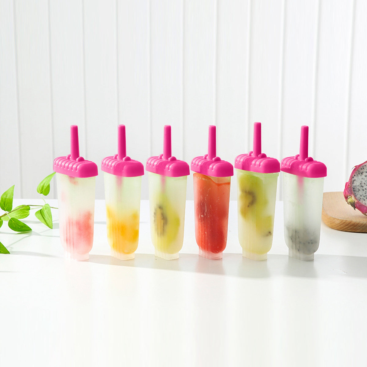 1 Set 6 Cavity Popsicle Molds Reusable Ice Cream DIY Ice Maker Ice