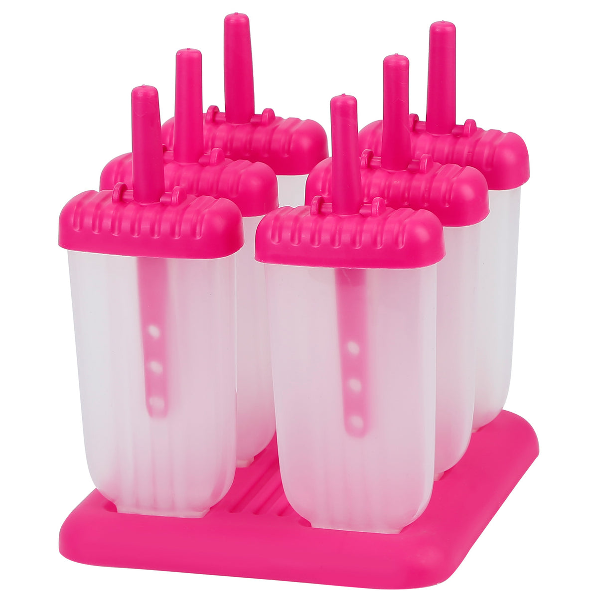 1 Set 6 Cavity Popsicle Molds Reusable Ice Cream DIY Ice Maker Ice