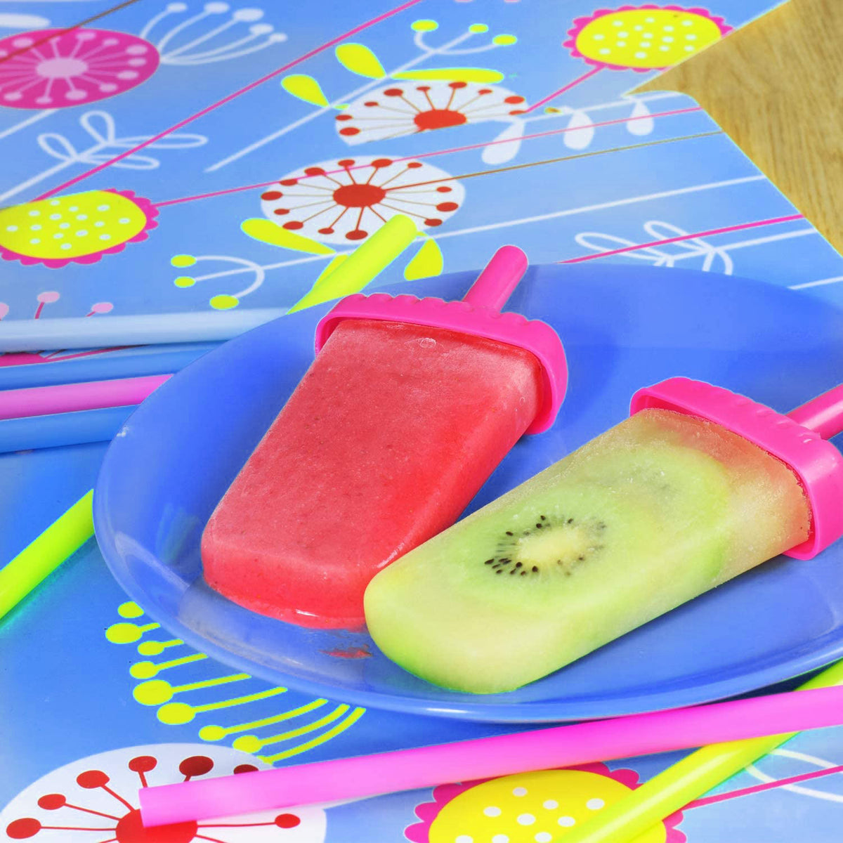 1 Set 6 Cavity Popsicle Molds Reusable Ice Cream DIY Ice Maker Ice
