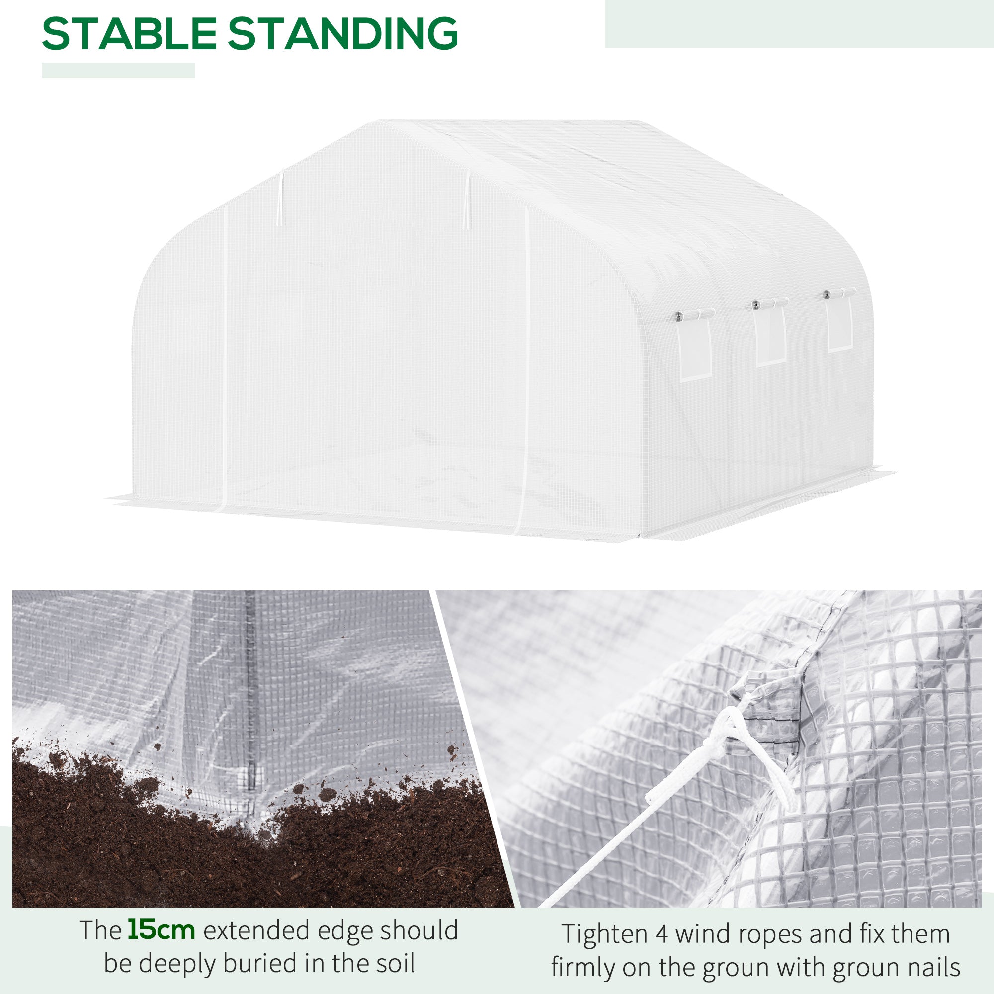 11.5x10x6.5 Walk-in Greenhouse with Roll-up Windows