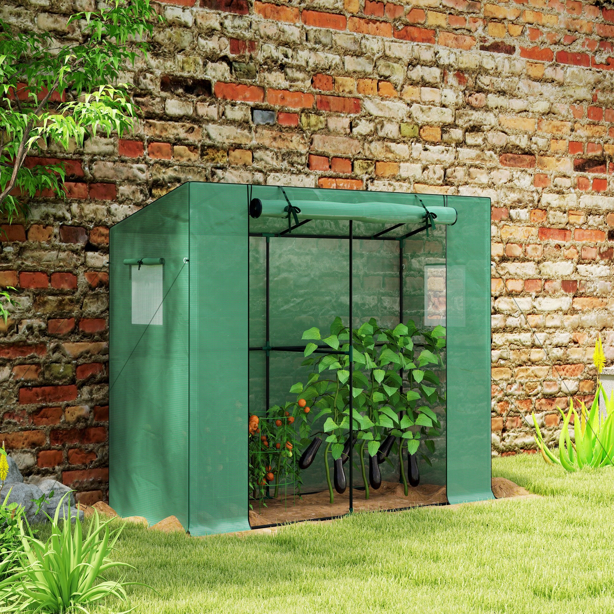 Walk-In Portable Greenhouse 6.6x2.5x5.6ft UV-Resistant