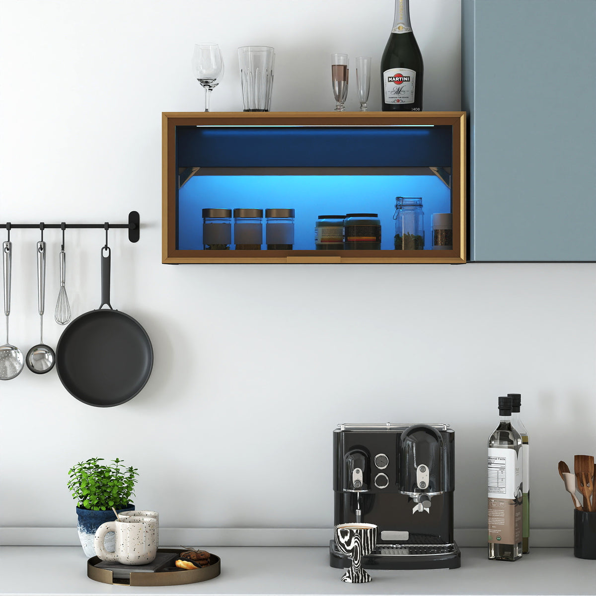 Large-Capacity Spice Rack Wall Mounted Storage Cabinet