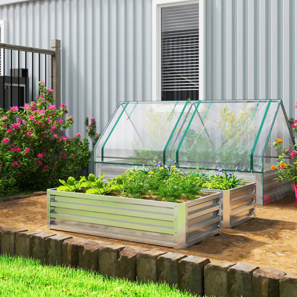 Raised Garden Bed with PE Greenhouse Cover