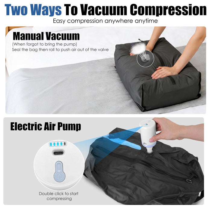 2-Pack 17L Vacuum Storage Bags with Pump & Handle