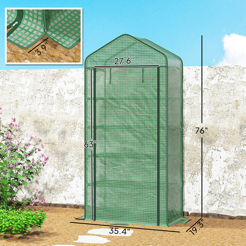 5-Tier Mini Greenhouse with Roll-Up Zippered Door