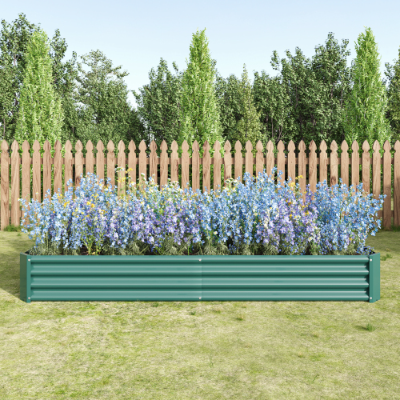 Metal Raised Garden Bed 7.6x3.7x0.98ft Black