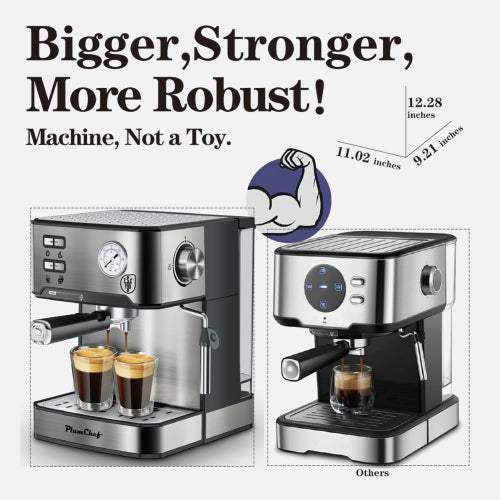 20 Bar Espresso Machine With Milk Frother & Pressure Display
