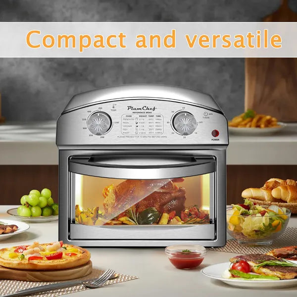 Stainless Steel 12L Air Fryer Oven with Dual Controls