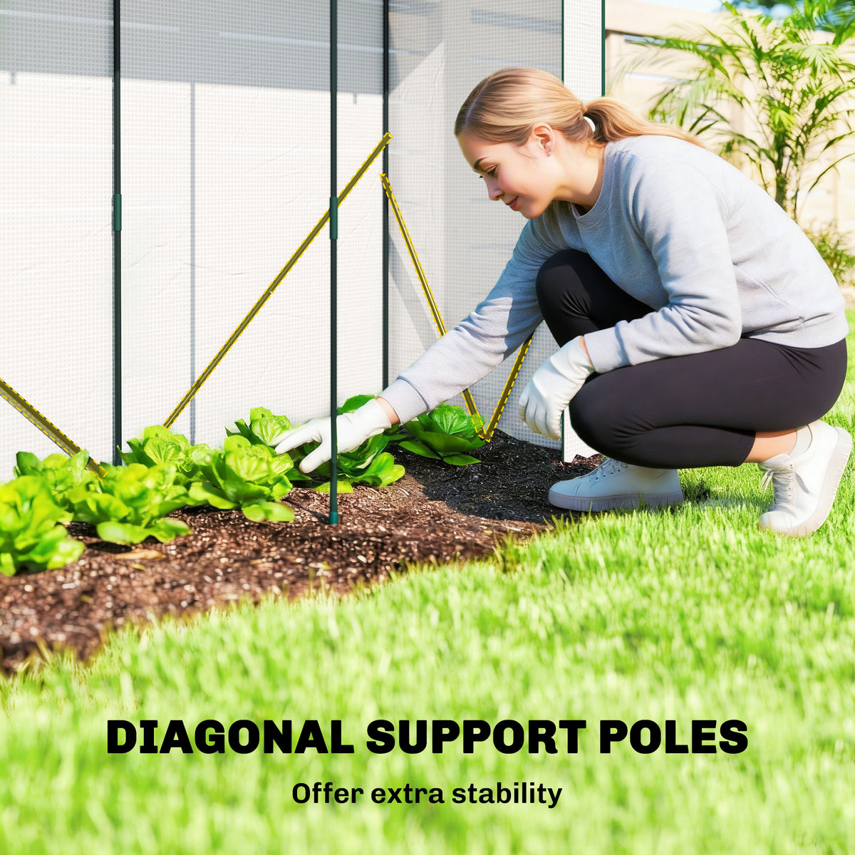 Portable Greenhouse Roll-Up Door 78.7x29.5x74 White