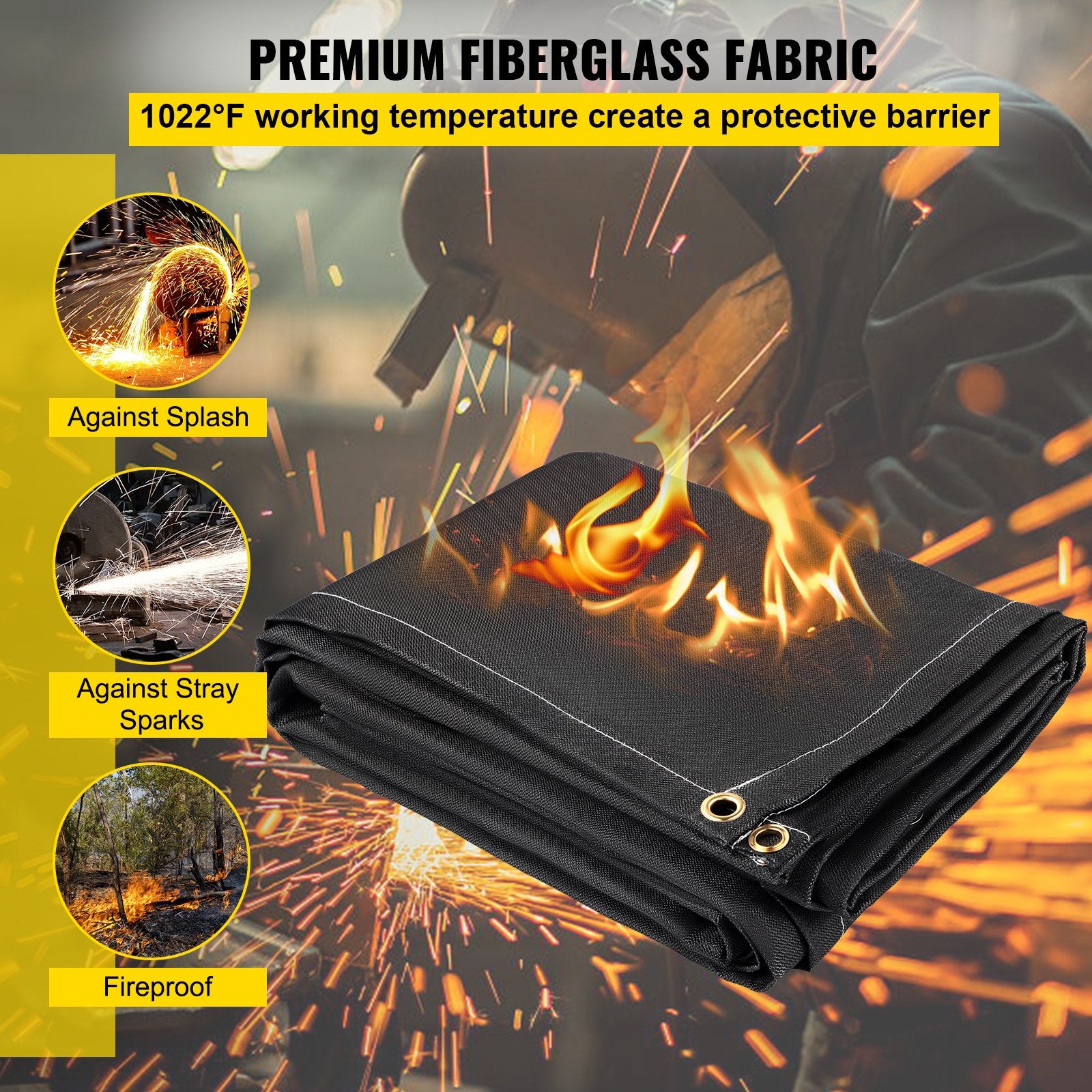 Fire Blankets 2-Pack 6' x 10' Fiberglass Welding