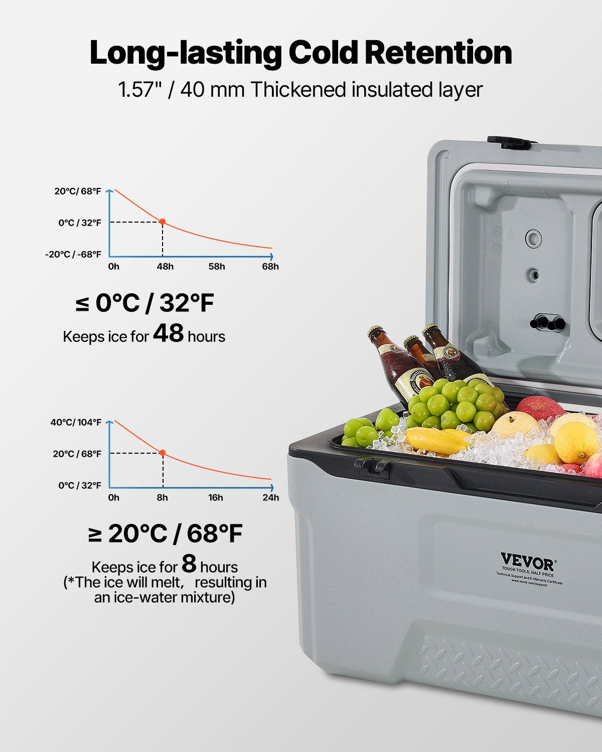 74 Qt Wheeled Insulated Cooler with Cup Holder