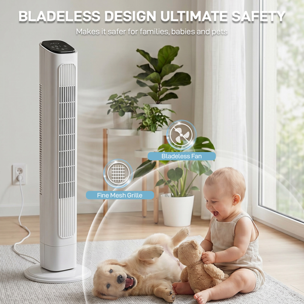 36 Inch Tower Fan with Remote Control, 3 Speeds