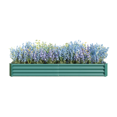 Metal Raised Garden Bed 7.6x3.7x0.98ft Black