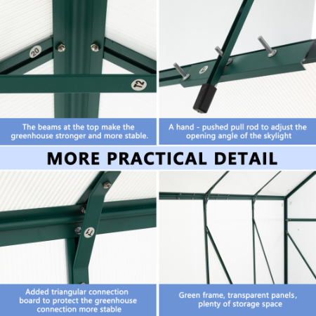6 x 8 FT Green Outdoor Patio Greenhouse