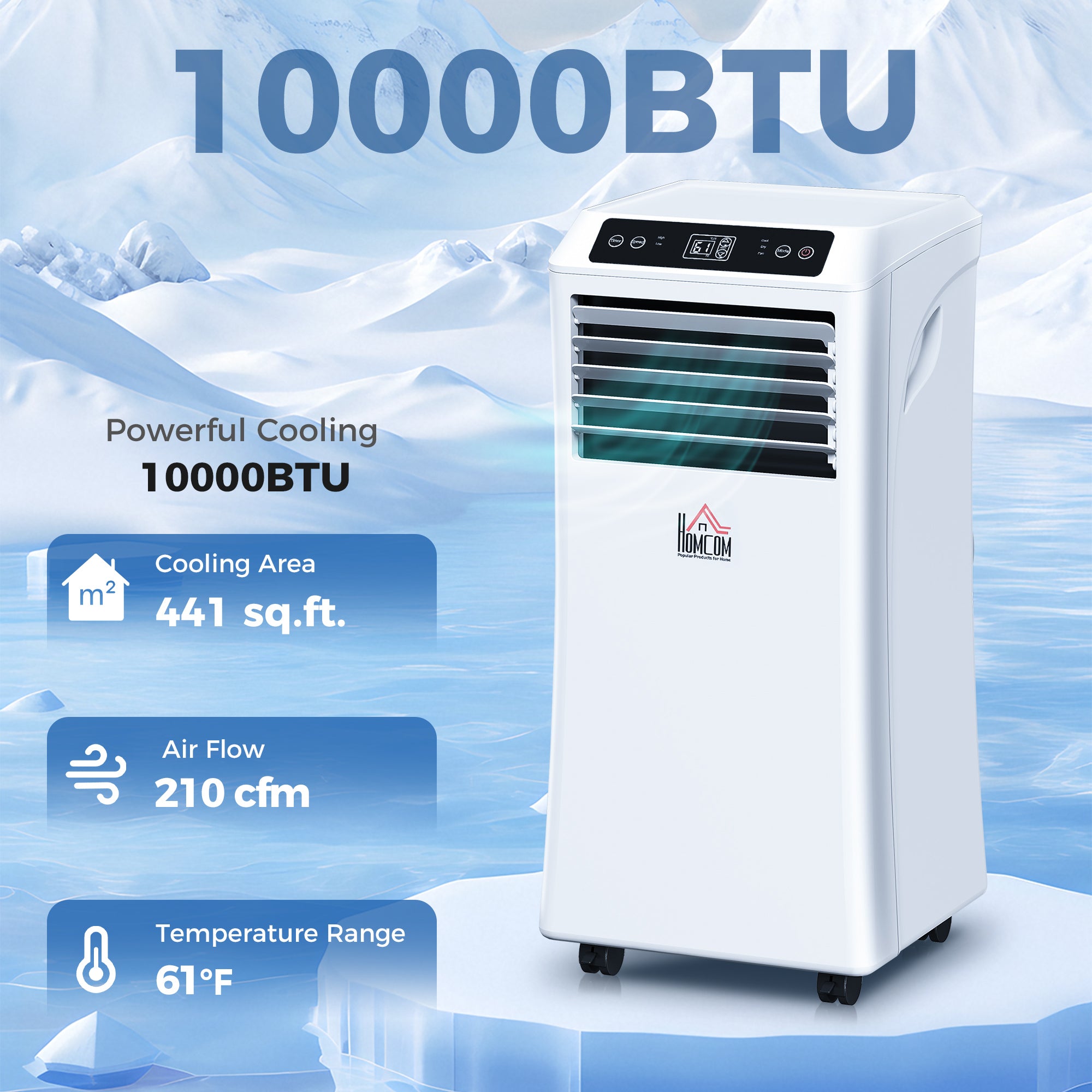 10000 BTU Portable Mobile Air Conditioner with Dehumidifier