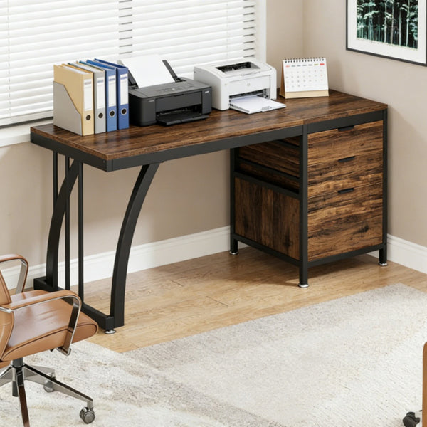 Computer Desk with Storage Shelves