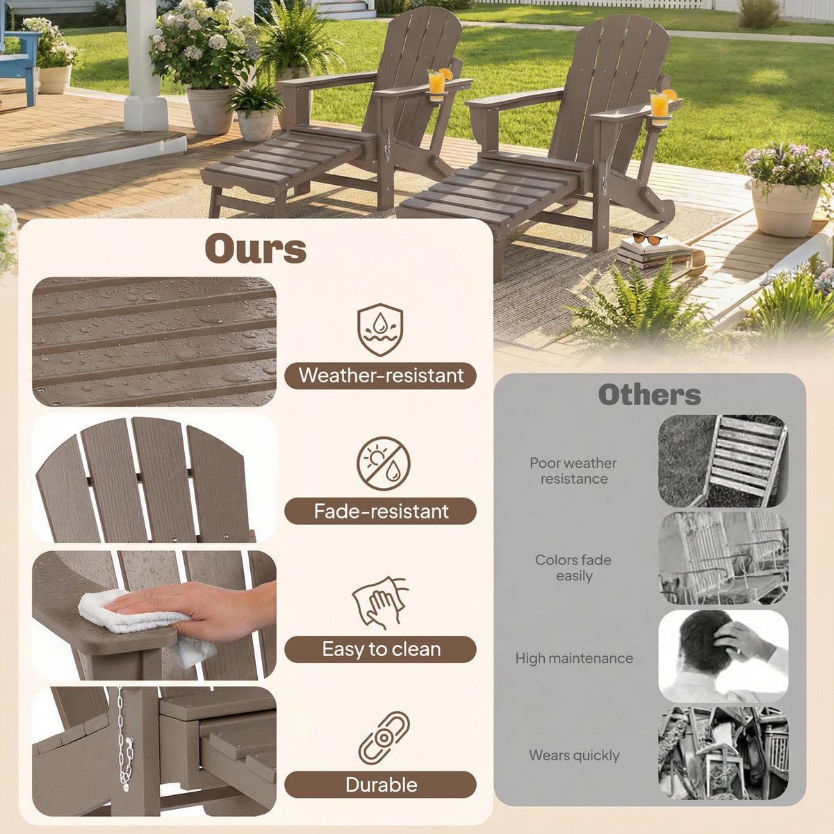 Folding Adirondack Chair Set Of 2